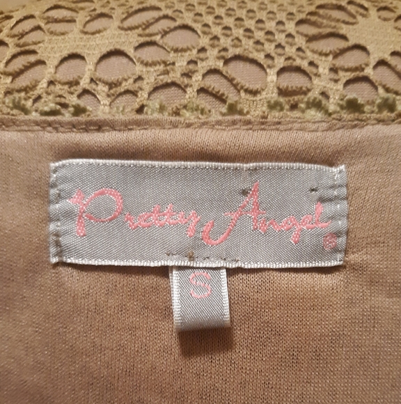 Pretty angel linen layered lace tunic top sz small *D4 - Picture 3 of 11